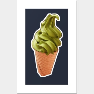 Matcha ice cream Posters and Art